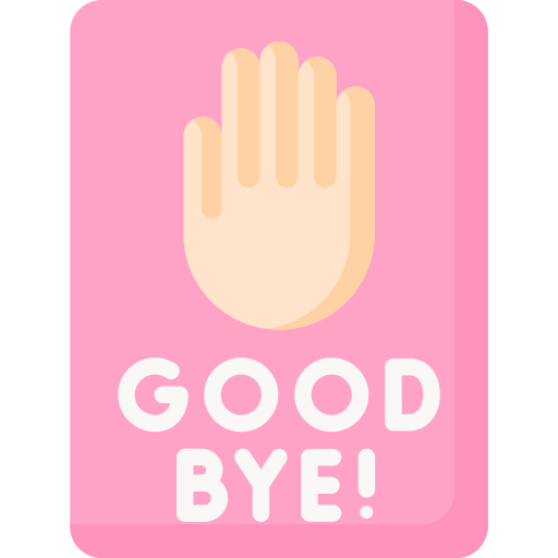 Goodbye free icon