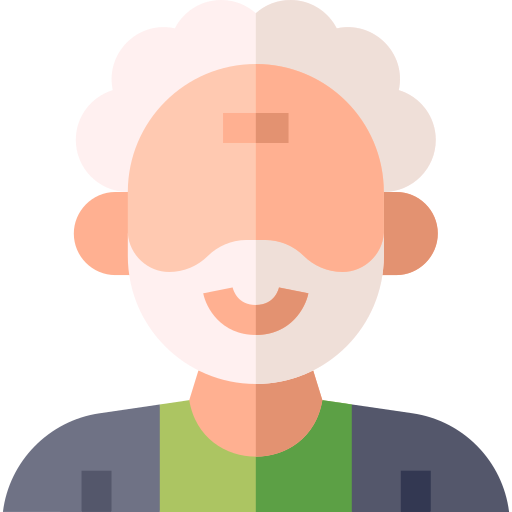 Old man Basic Straight Flat icon