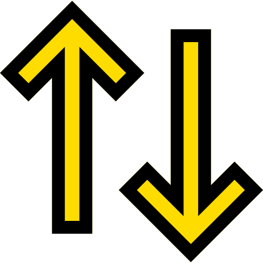 Up And Down Arrows Generic Outline Color Icon 7455