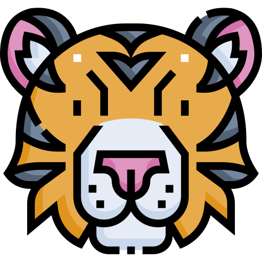 Tiger Detailed Straight Lineal color icon