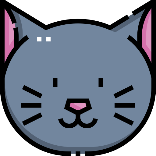 Cat Detailed Straight Lineal color icon