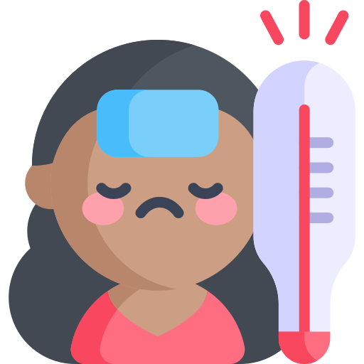 High temperature Kawaii Flat icon