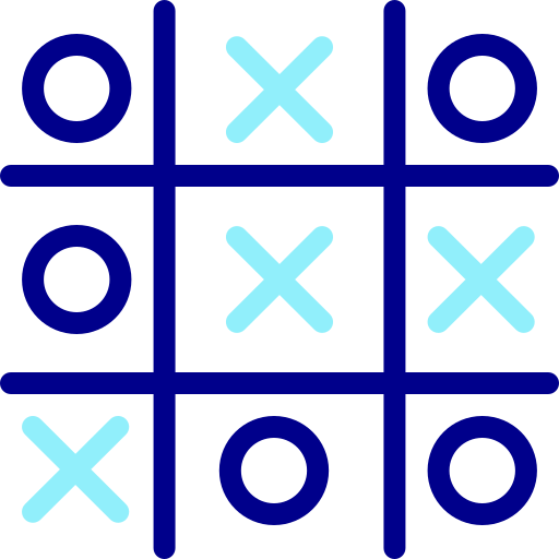 Tic tac toe game linear outline icon colour neon Vector Image