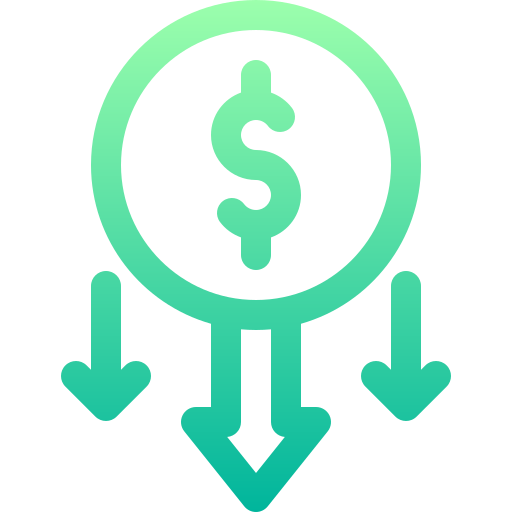 Reduce cost Basic Gradient Lineal color icon