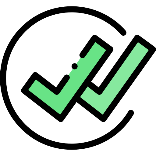 Double check icon two green checkmarks Royalty Free Vector