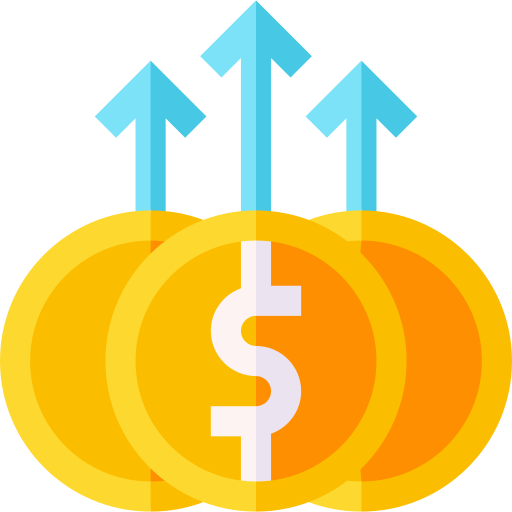 Money growth Basic Straight Flat icon