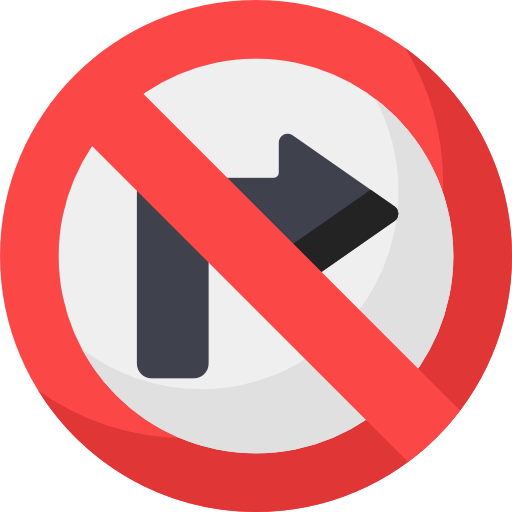 no girar a la derecha icono gratis no girar a la derecha icono gratis