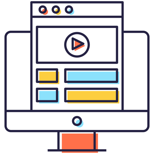 Video tutorials - free icon
