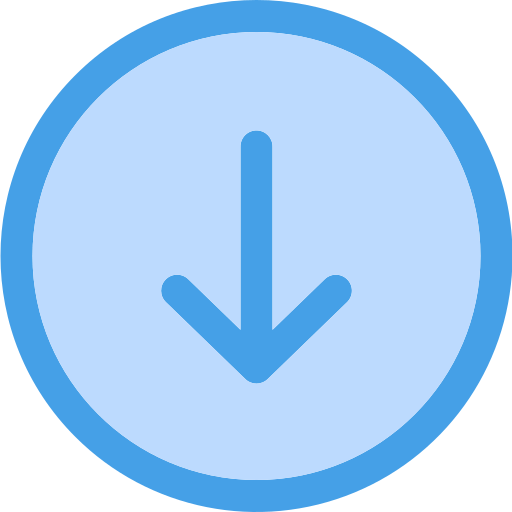 Down arrow Generic Blue icon