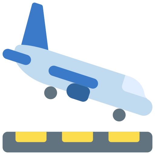 aterrizaje de avión icono gratis