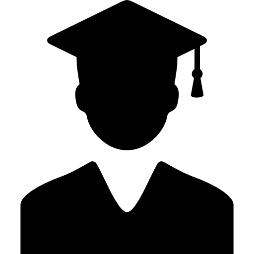 Студент с выпускной шапкой  бесплатно иконка