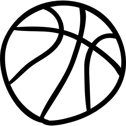 Basketball ball hand drawn - free icon