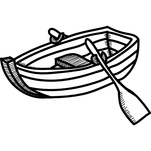 row boat clip art black and white
