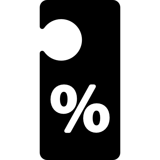 prozentsatz des handelsetiketts zum aufhängen kostenlos Icon prozentsatz des handelsetiketts zum aufhängen kostenlos Icon