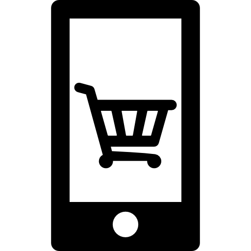 Free Icon, Buying by phone, shopping cart and telephone