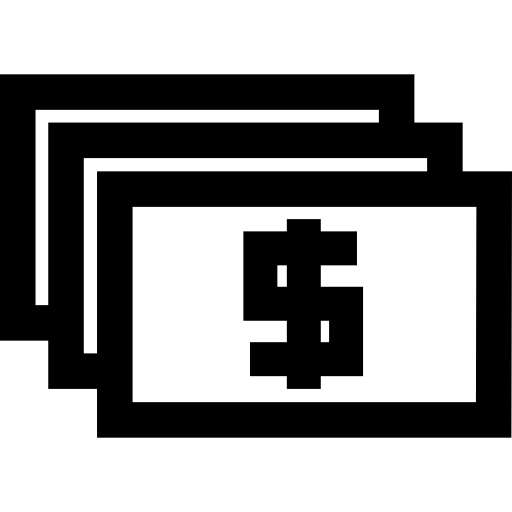 billetes de dólares icono gratis