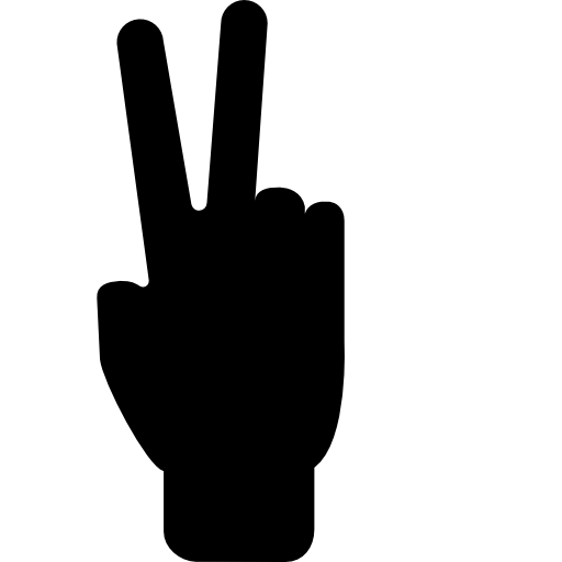 Counting To Two With Hand Fingers Free Gestures Icons