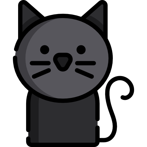 cute black cat icon. AI Generated 27735831 PNG