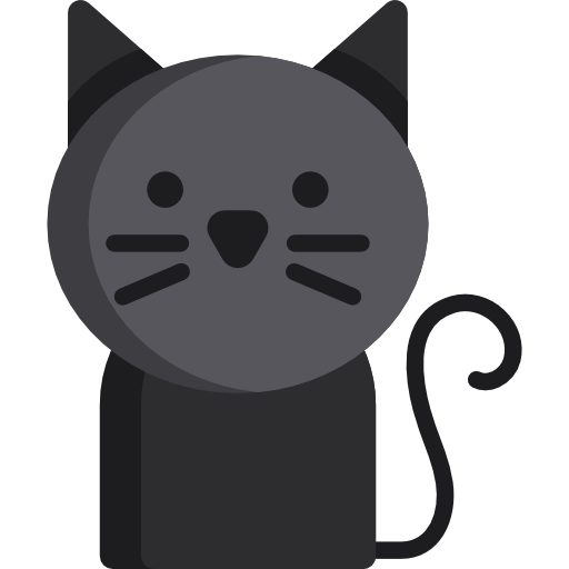 gato negro icono gratis