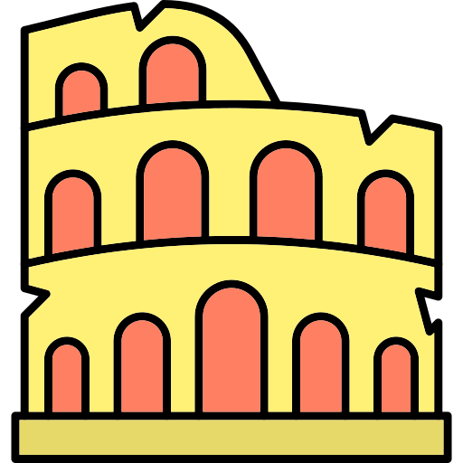 Colosseum Generic Thin Outline Color icon