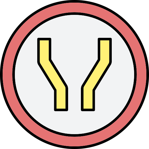 road-widens-ahead-generic-thin-outline-color-icon