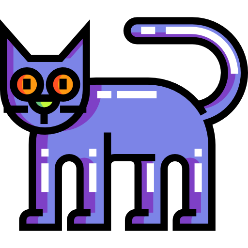 gato negro icono gratis