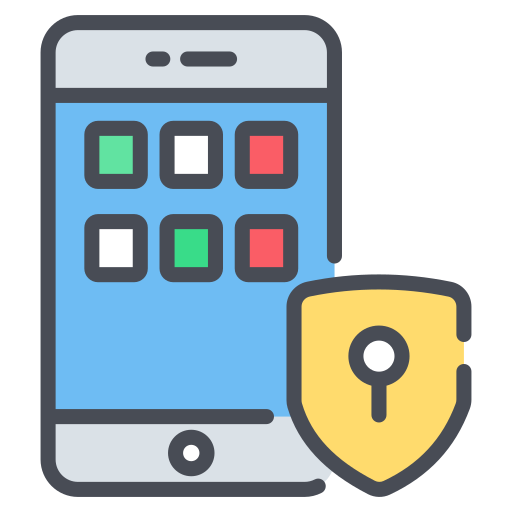 seguridad móvil icono gratis