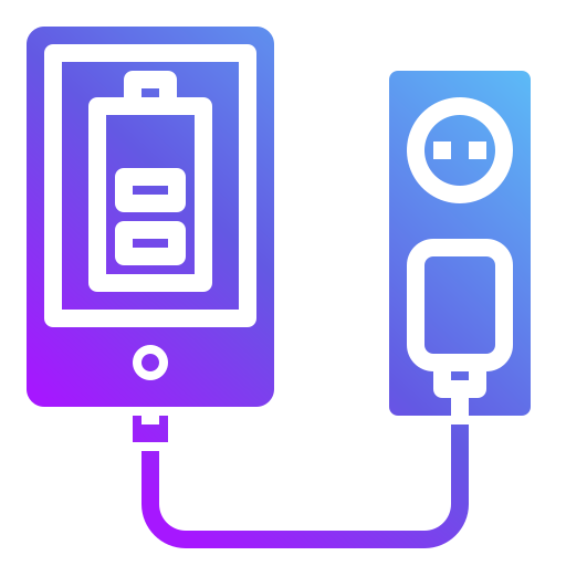 Smartphone charger free icon