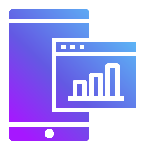analítica móvil icono gratis