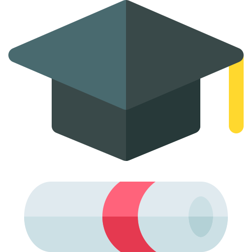 Graduation Cap Basic Rounded Flat Icon