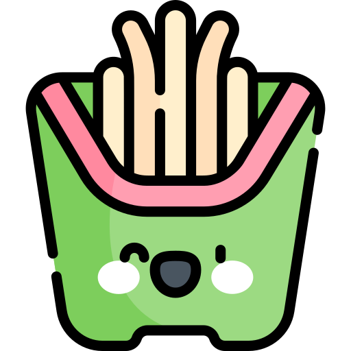 French Fries Kawaii Lineal Color Icon