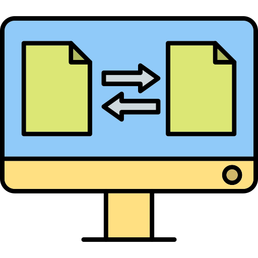 File Transfer Generic Thin Outline Color Icon