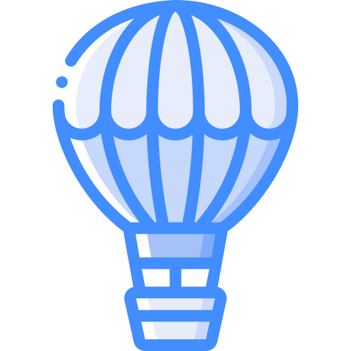 Hot air balloon Basic Miscellany Blue icon