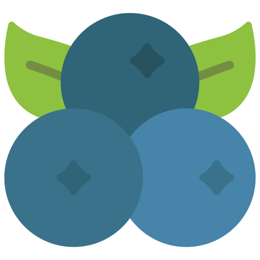 Blueberries Juicy Fish Flat icon