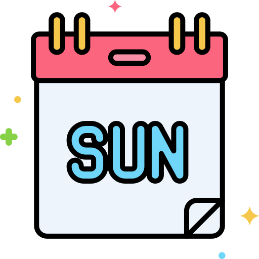 Sunday Free time and date icons