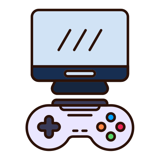 Video games color icon Royalty Free Vector Image
