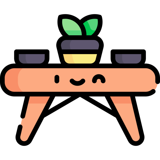 Dinner Table Kawaii Lineal Color Icon