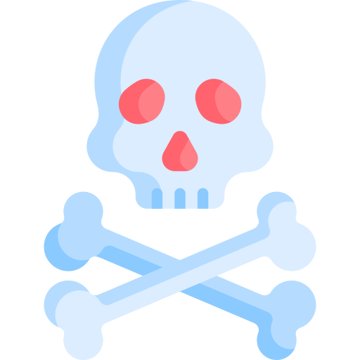 calavera y huesos icono gratis