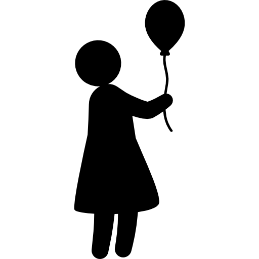 mujer con globo icono gratis