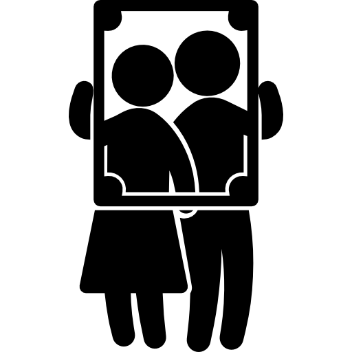 retrato de pareja con marco icono gratis