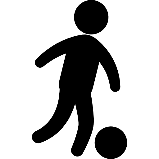 Boy silhouette playing soccer - Free sports icons