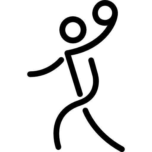 Stick man throwing a ball - Free sports icons