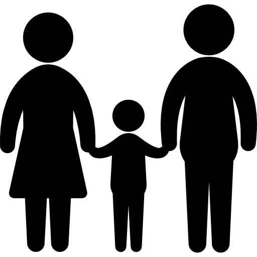 Silueta padre madre e hijo - Iconos gratis de personas