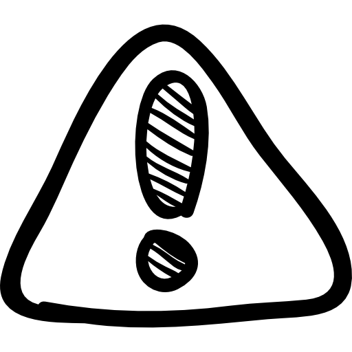 Attention construction triangular hand drawn signal free icon