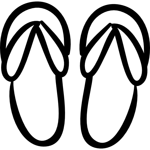 Beach sandals hand drawn outline - Free fashion icons