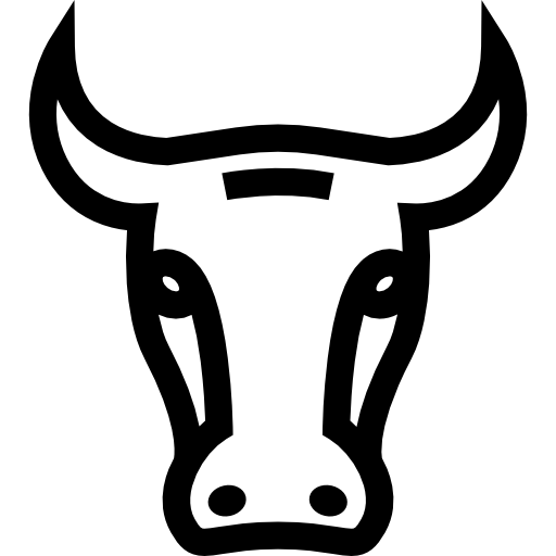 Bull face frontal outline free icon