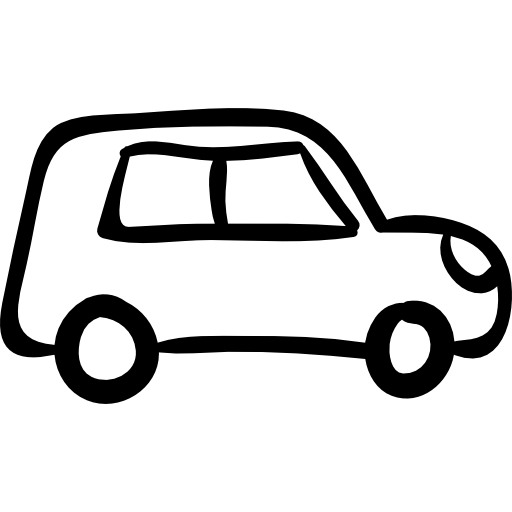 hand drawn cars top view