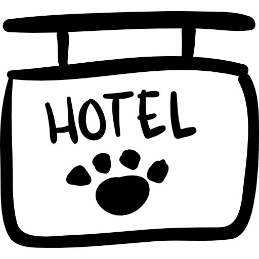 señal de hotel para mascotas con una pata icono gratis