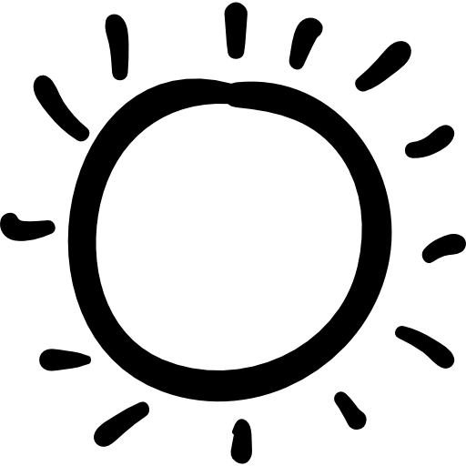 sol desenhado à mão de forma irregular grátis ícone