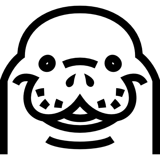 contorno frontal de la cabeza de morsa icono gratis